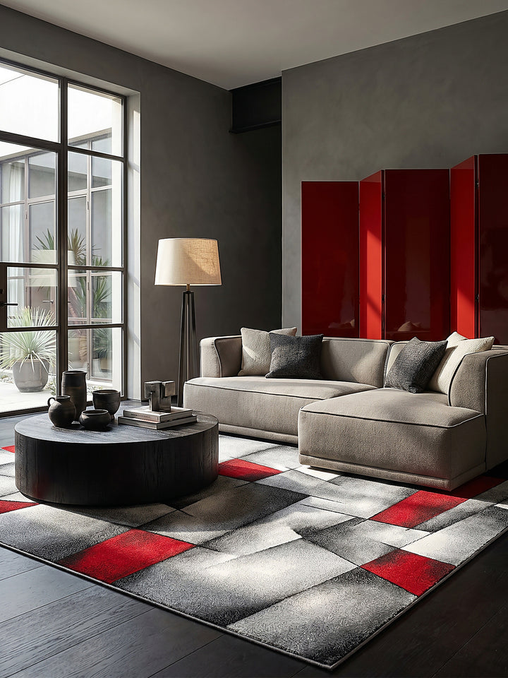 Teppich Rot rechteckig Editorial Styling_