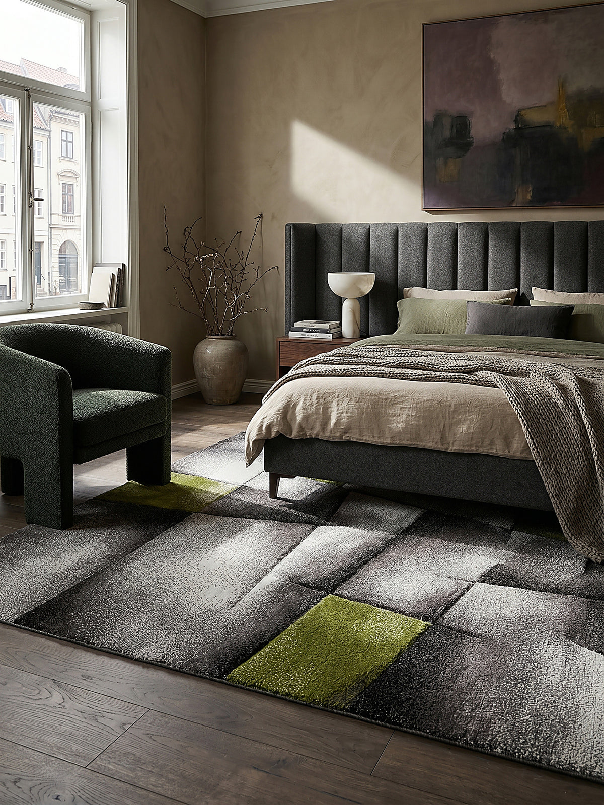 Teppich Grün rechteckig Editorial Styling_