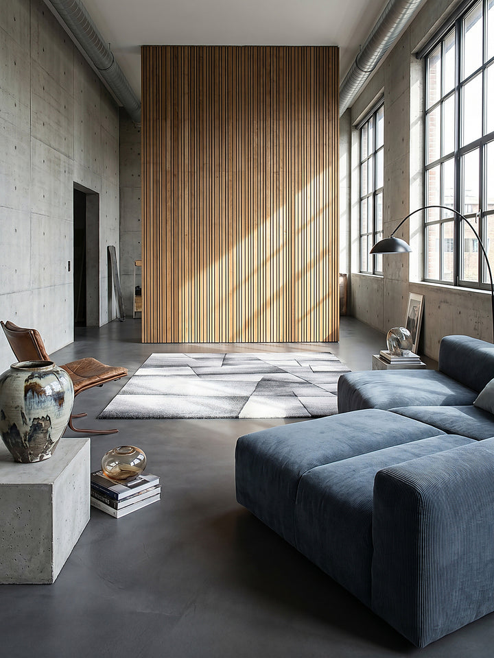 Teppich Anthrazit rechteckig Editorial Styling_