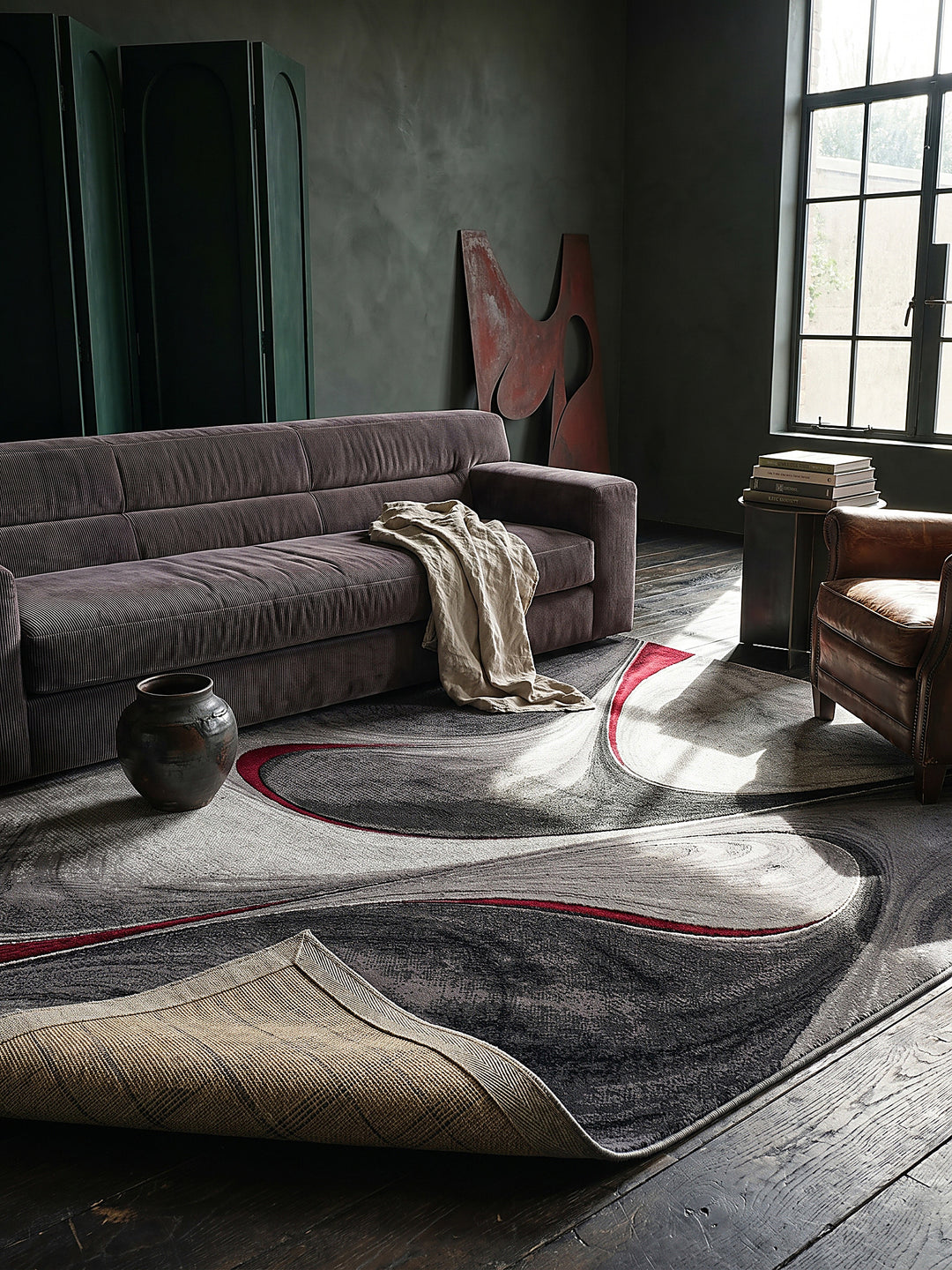 Teppich Rot rechteckig Editorial Styling_