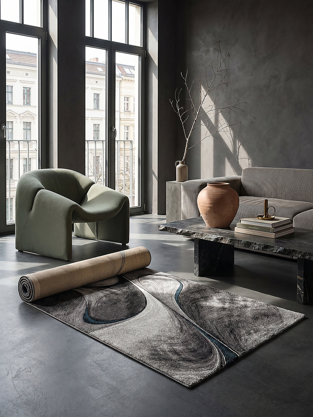 Teppich Grau Läufer Editorial Styling_