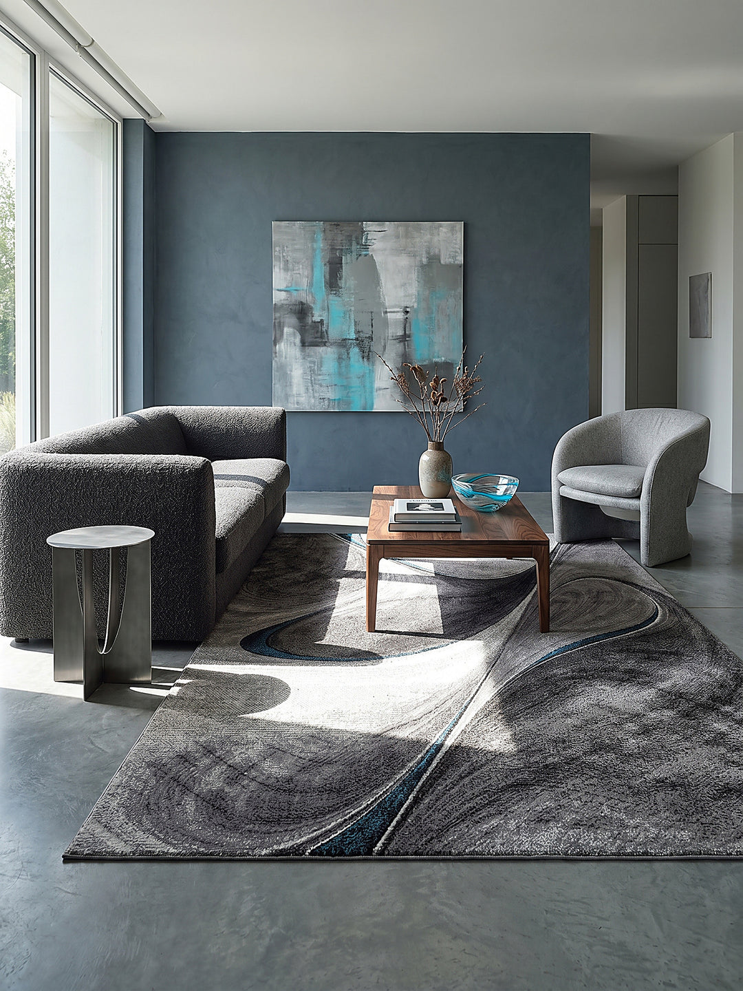 Teppich Grau Farbdetail Muster_