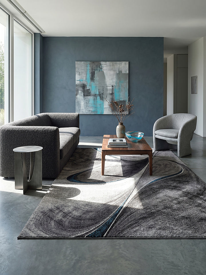 Teppich Grau Farbdetail Muster_
