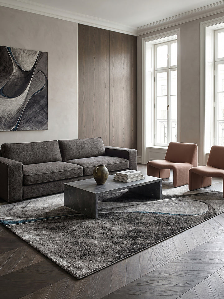 Teppich Grau rechteckig Editorial Styling_