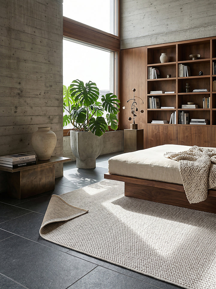 Teppich Creme rechteckig Editorial Styling_