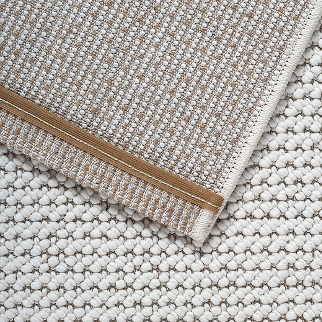 Kurzflor Teppich Creme als minimalistische Wohnidee Polypropylen Kollektion STURA_