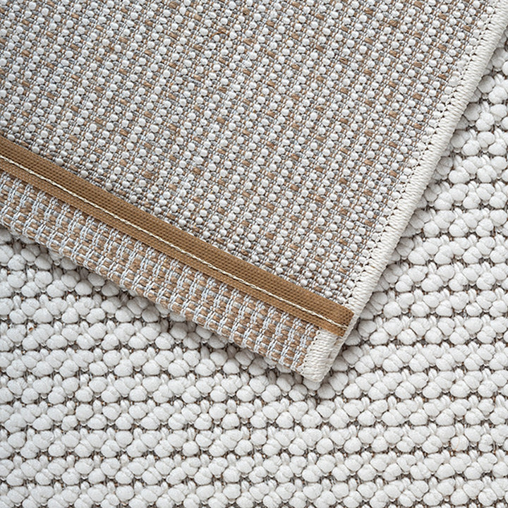 Kurzflor Teppich Creme als minimalistische Wohnidee Polypropylen Kollektion STURA_