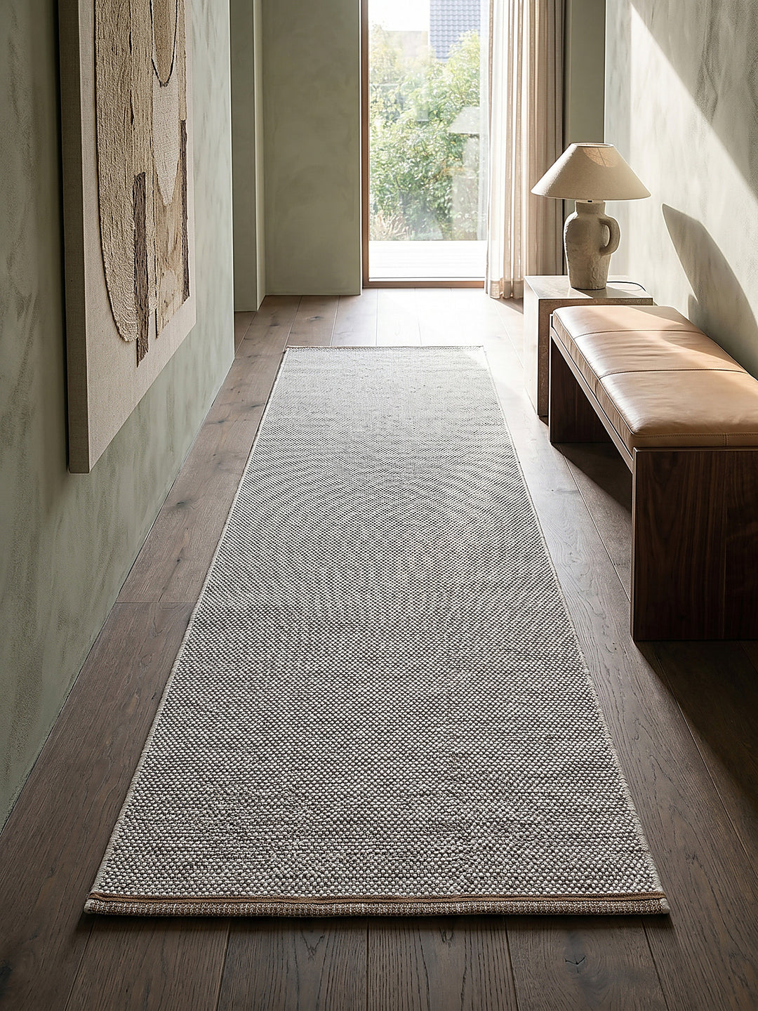 Teppich Creme Läufer im modernen Wohnzimmer_