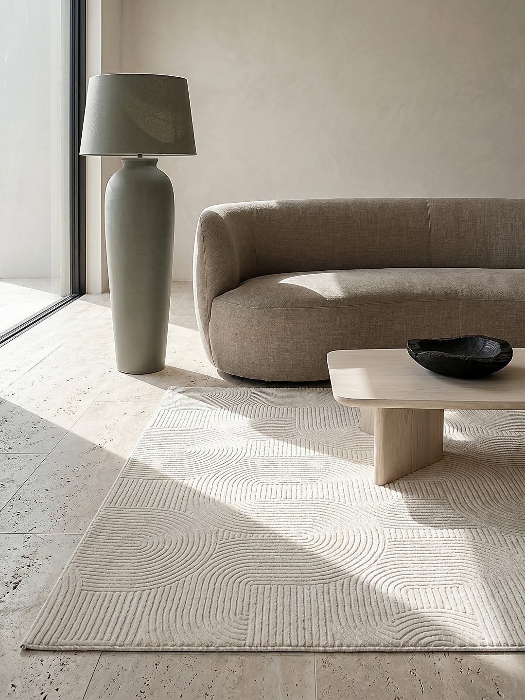 Teppich Creme rechteckig Editorial Styling_