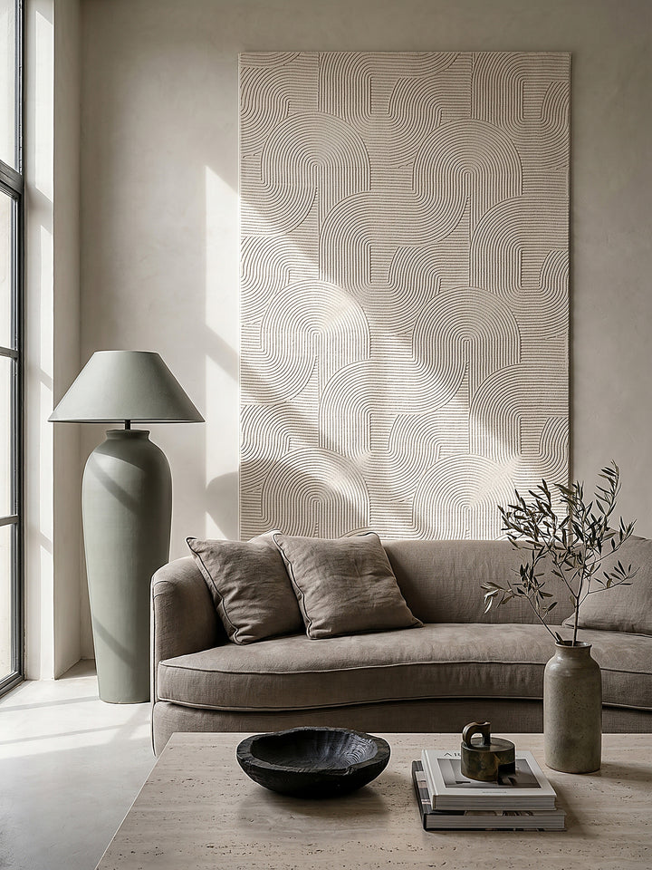 Teppich Creme als Wandteppich_