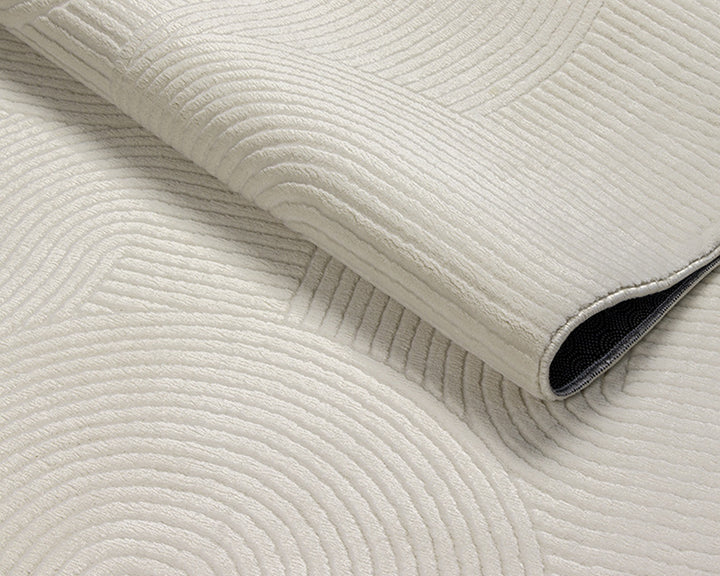 Kurzflor Teppich Creme Geometrisch vielseitig für Wohn- und Schlafbereich Polypropylen aus der DALAR Kollektion_