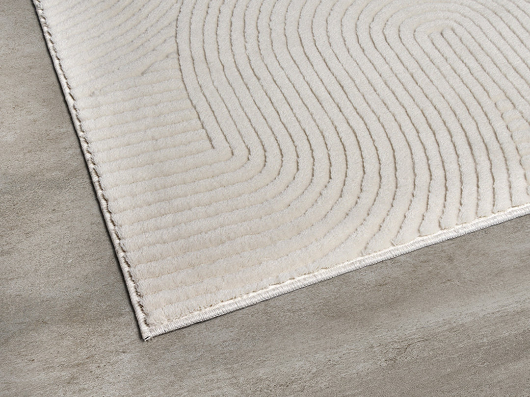 Teppich Kurzflor Creme als minimalistische Wohnidee Polypropylen DALAR Serie_