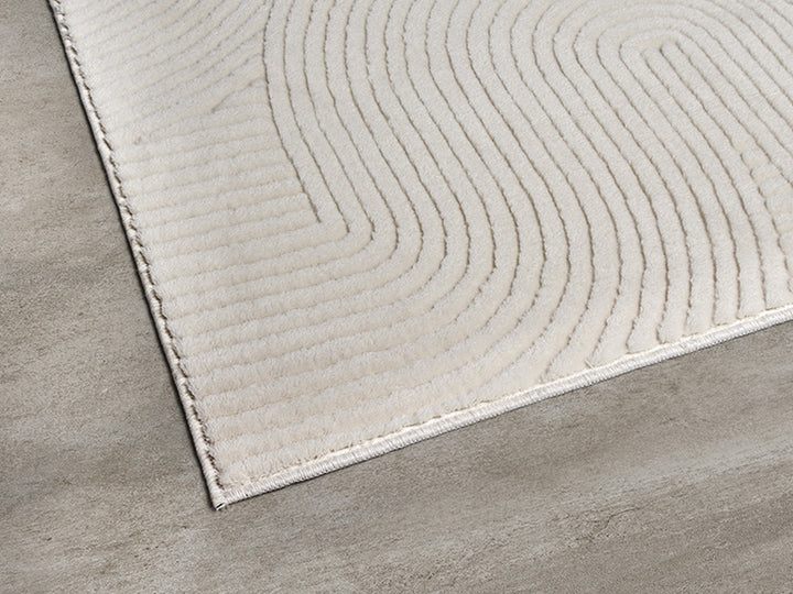 Teppich Kurzflor Creme als minimalistische Wohnidee Polypropylen DALAR Serie_