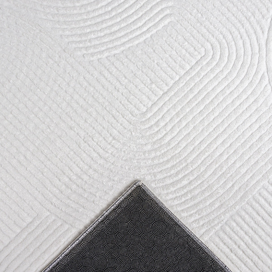 Kurzflor Teppich Weiß als minimalistische Wohnidee aus Polypropylen DALAR Serie_