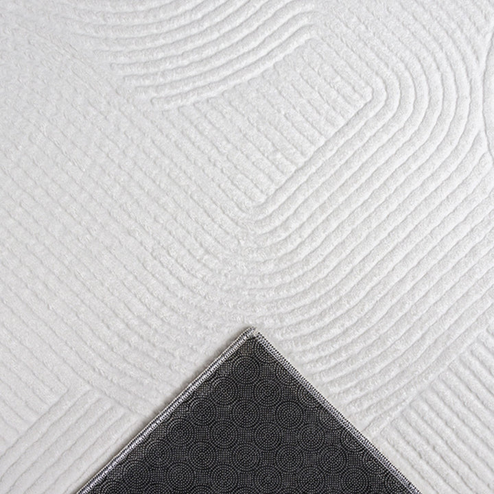 Kurzflor Teppich Weiß als minimalistische Wohnidee aus Polypropylen DALAR Serie_