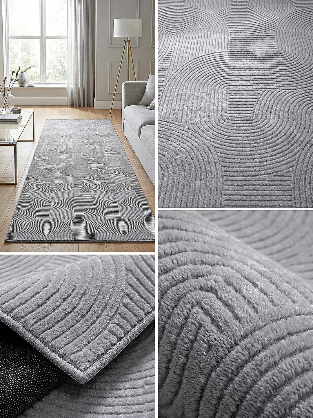 Teppich Grau Farbdetail Muster_