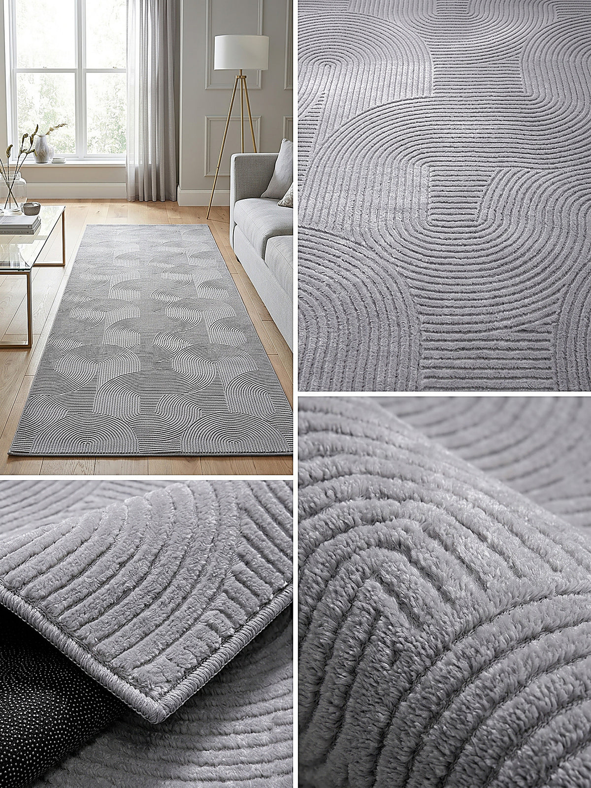 Teppich Grau Farbdetail Muster_