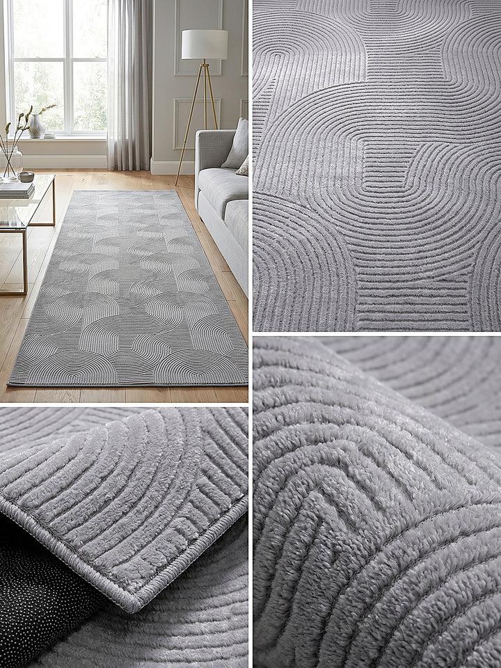 Teppich Grau Farbdetail Muster_