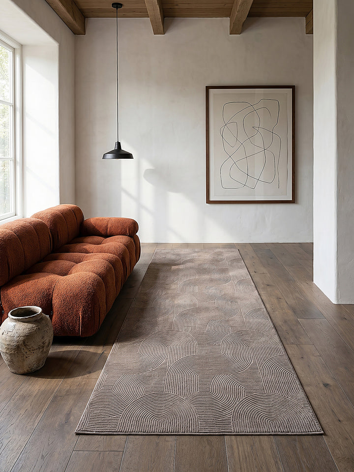 Teppich Beige Läufer Draufsicht_