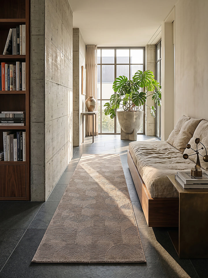 Teppich Beige Läufer im modernen Wohnzimmer_