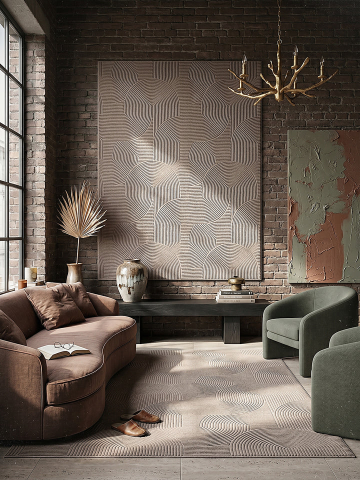 Teppich Beige als Wandteppich_