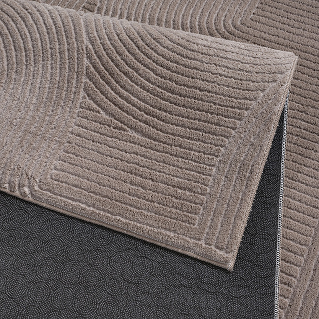 Beige Teppich Kurzflor Geometrisch für Wohnzimmer Schlafzimmer und Flur DALAR Serie_