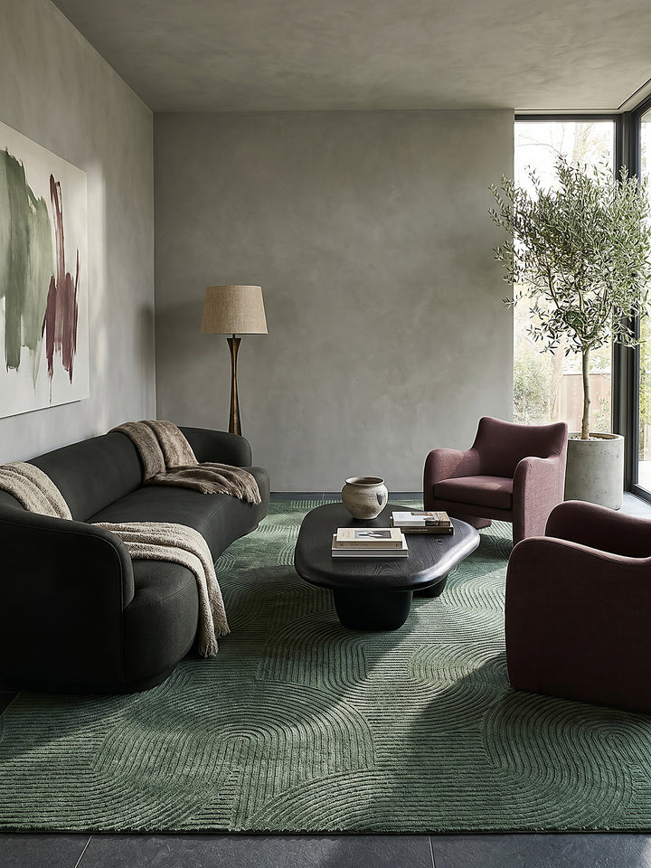 Teppich Waldgrün rechteckig Editorial Styling_