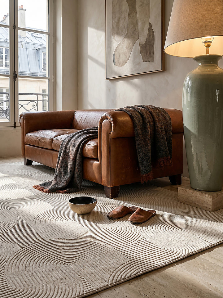 Teppich Creme Textur Nahaufnahme_