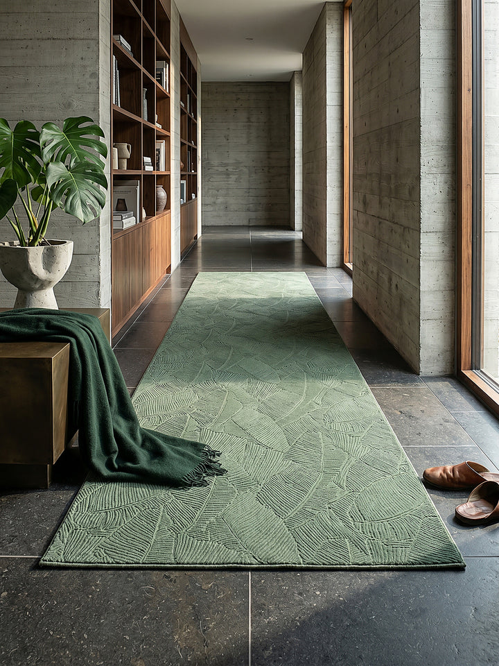 Teppich Waldgrün Textur Nahaufnahme_
