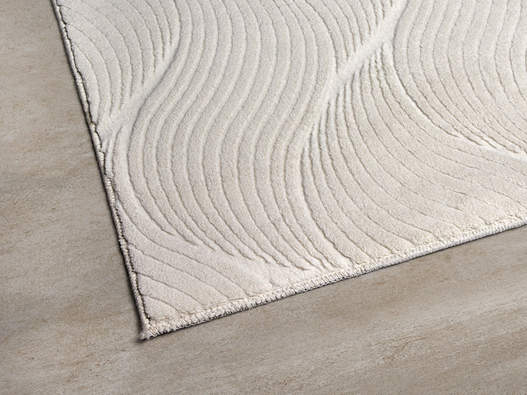 Kurzflor Teppich Creme im reduzierten Wohnstil Polypropylen aus der DALAR Kollektion_