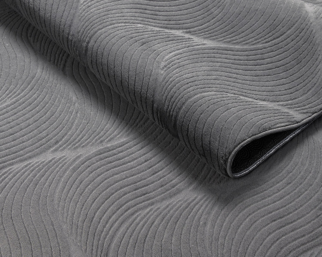 Teppich Kurzflor Anthrazit geometrisch aus Polypropylen für Wohnzimmer Schlafzimmer und Flur aus der DALAR Kollektion_