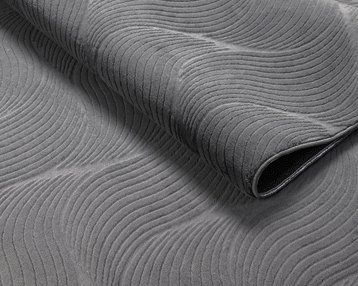 Teppich Kurzflor Anthrazit geometrisch aus Polypropylen für Wohnzimmer Schlafzimmer und Flur aus der DALAR Kollektion_