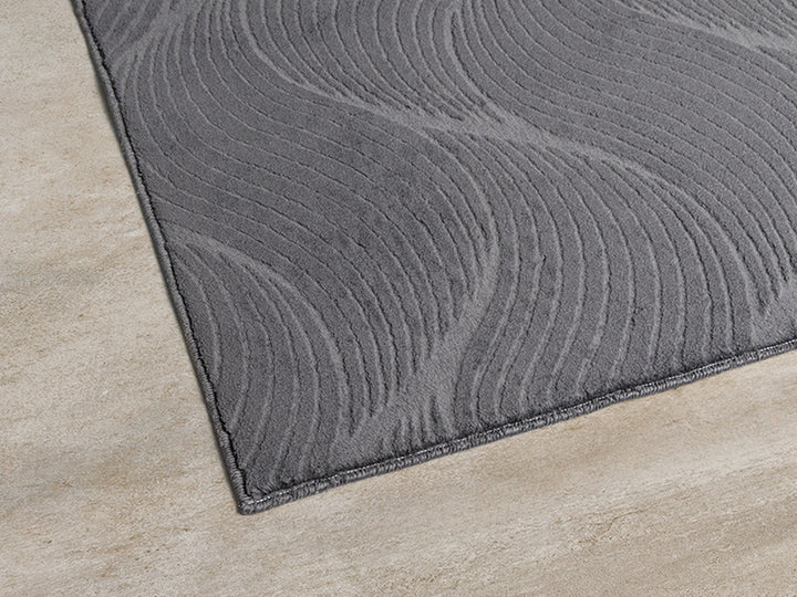 Teppich Kurzflor Anthrazit geometrisch aus hochwertigem Polypropylen im reduzierten Wohnstil Kollektion DALAR_