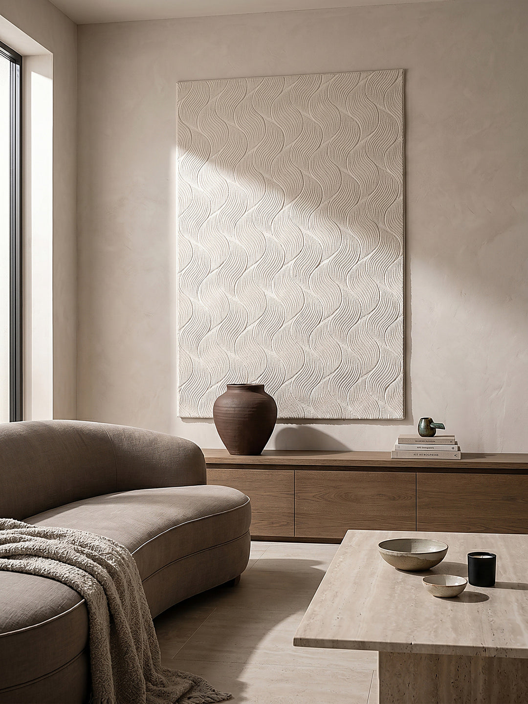 Teppich Creme als Wandteppich_