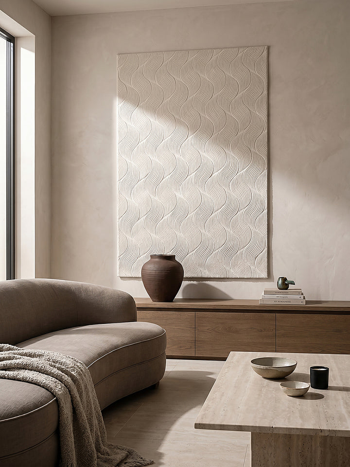Teppich Creme als Wandteppich_