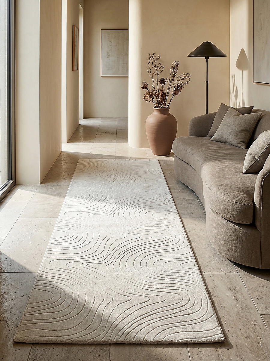 Teppich Creme Textur Nahaufnahme_