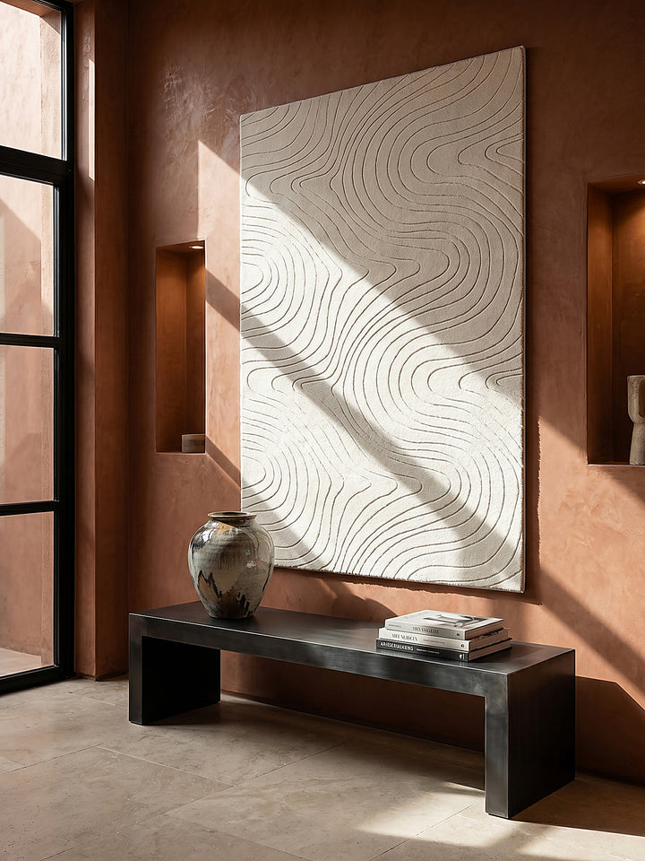 Teppich Creme als Wandteppich_