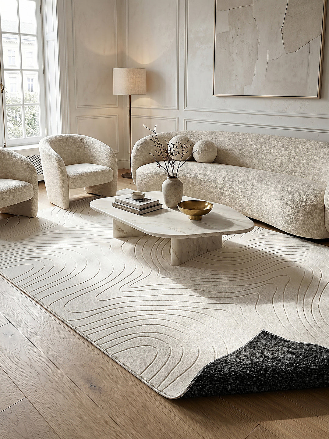 Teppich Creme Farbdetail Muster_