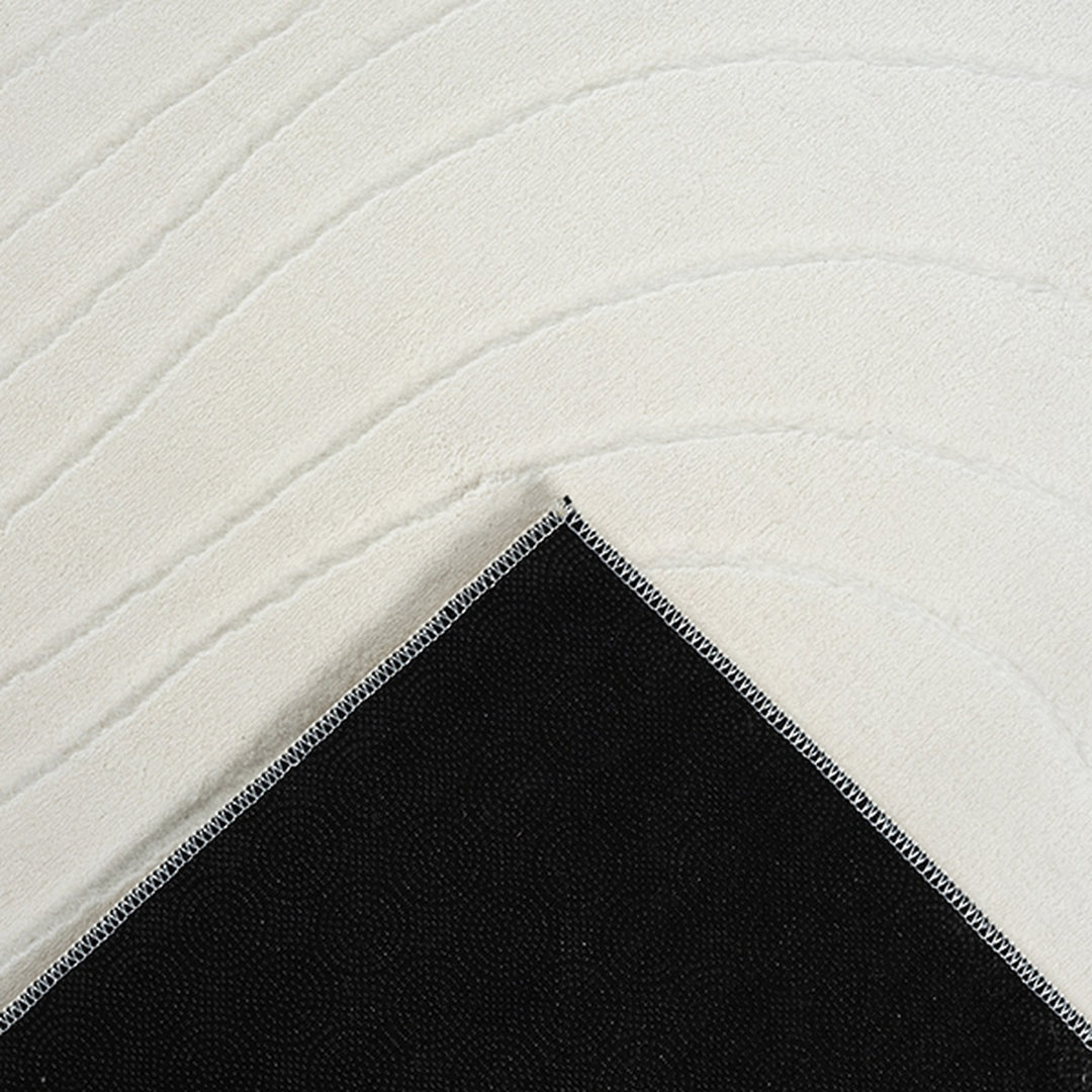 Creme Teppich Kurzflor Abstrakt im reduzierten Wohnstil DALAR Serie_