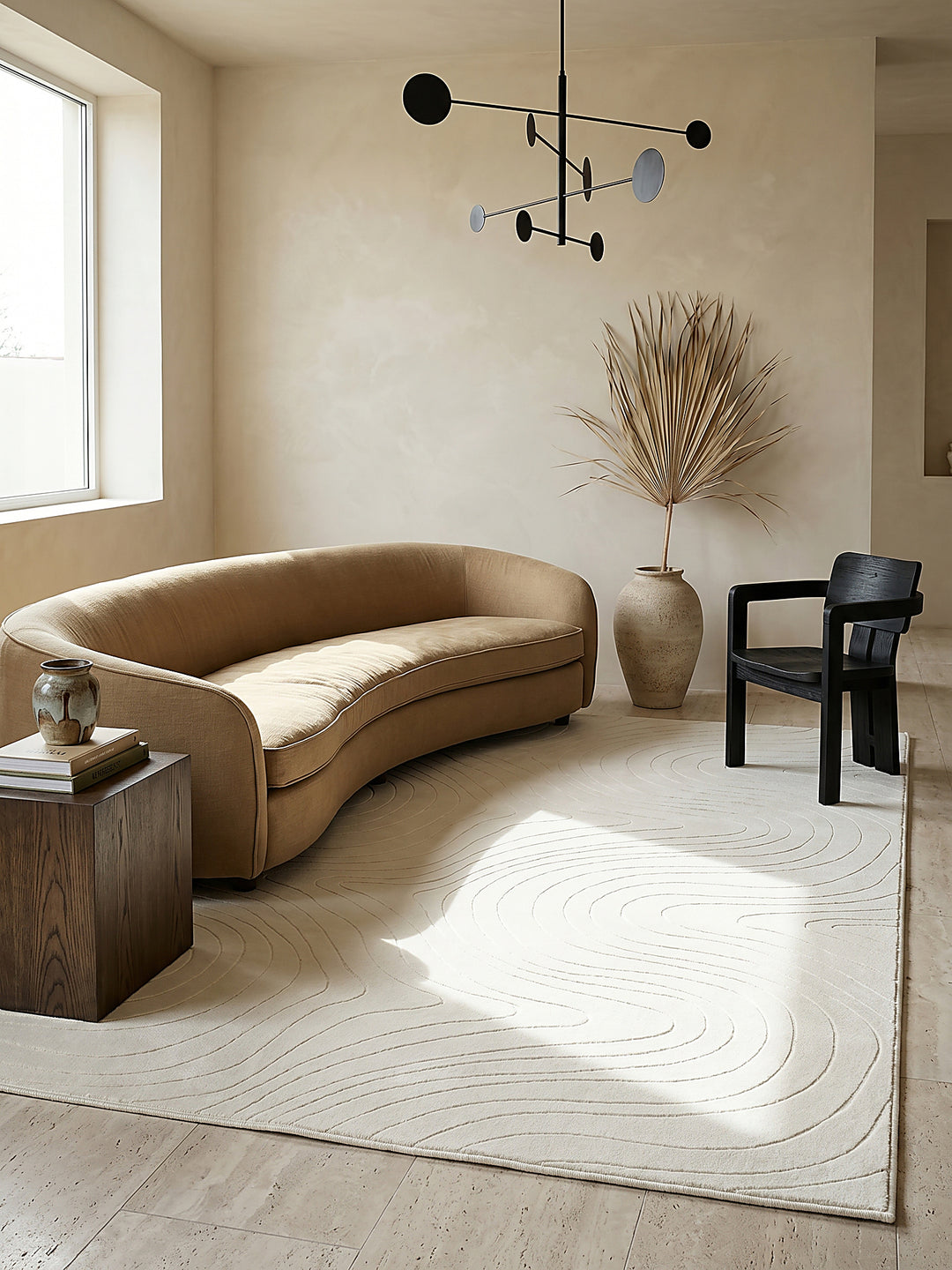 Teppich Creme Läufer im modernen Wohnzimmer_