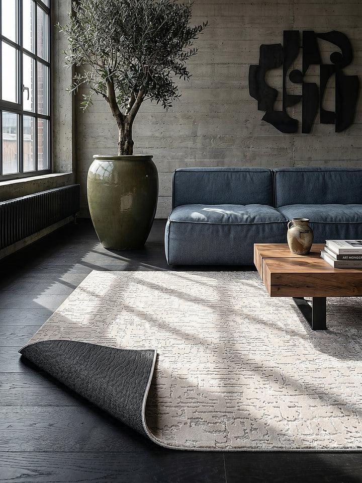 Teppich Beige rechteckig Editorial Styling_