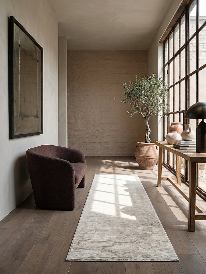 Teppich Creme Läufer im modernen Wohnzimmer_