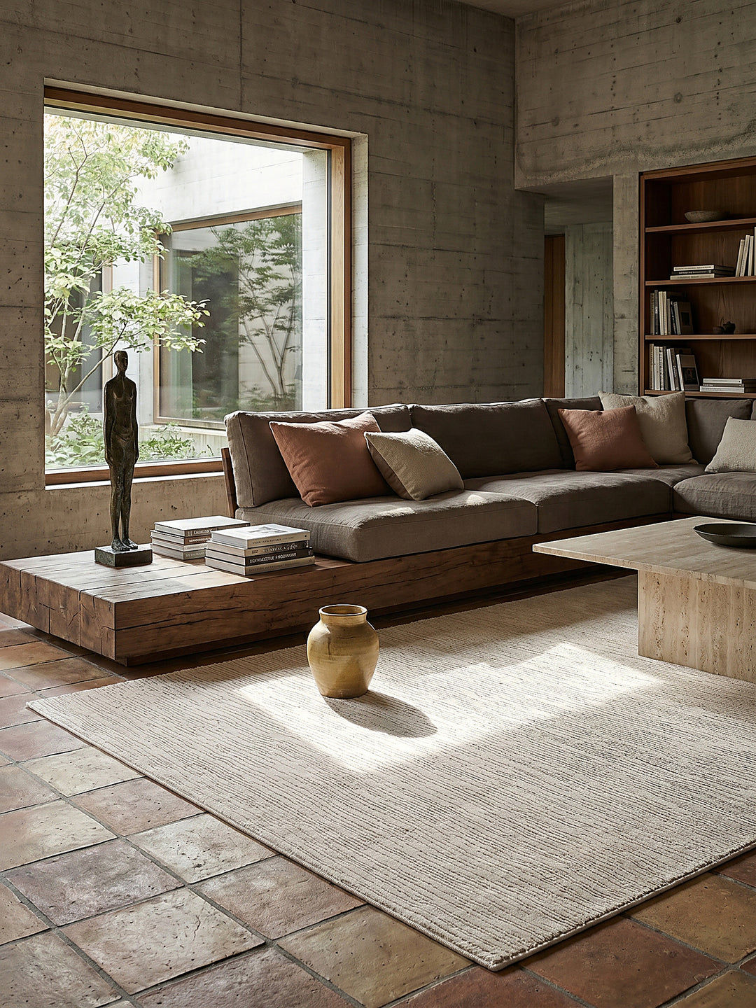 Teppich Creme rechteckig Editorial Styling_