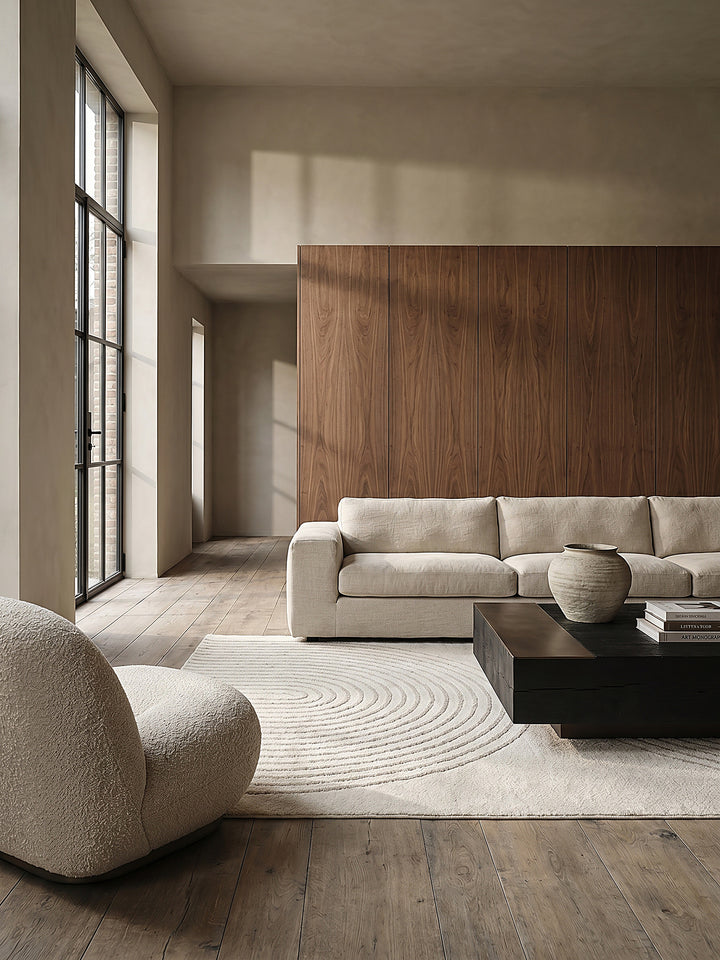 Teppich Creme rund Editorial Styling_