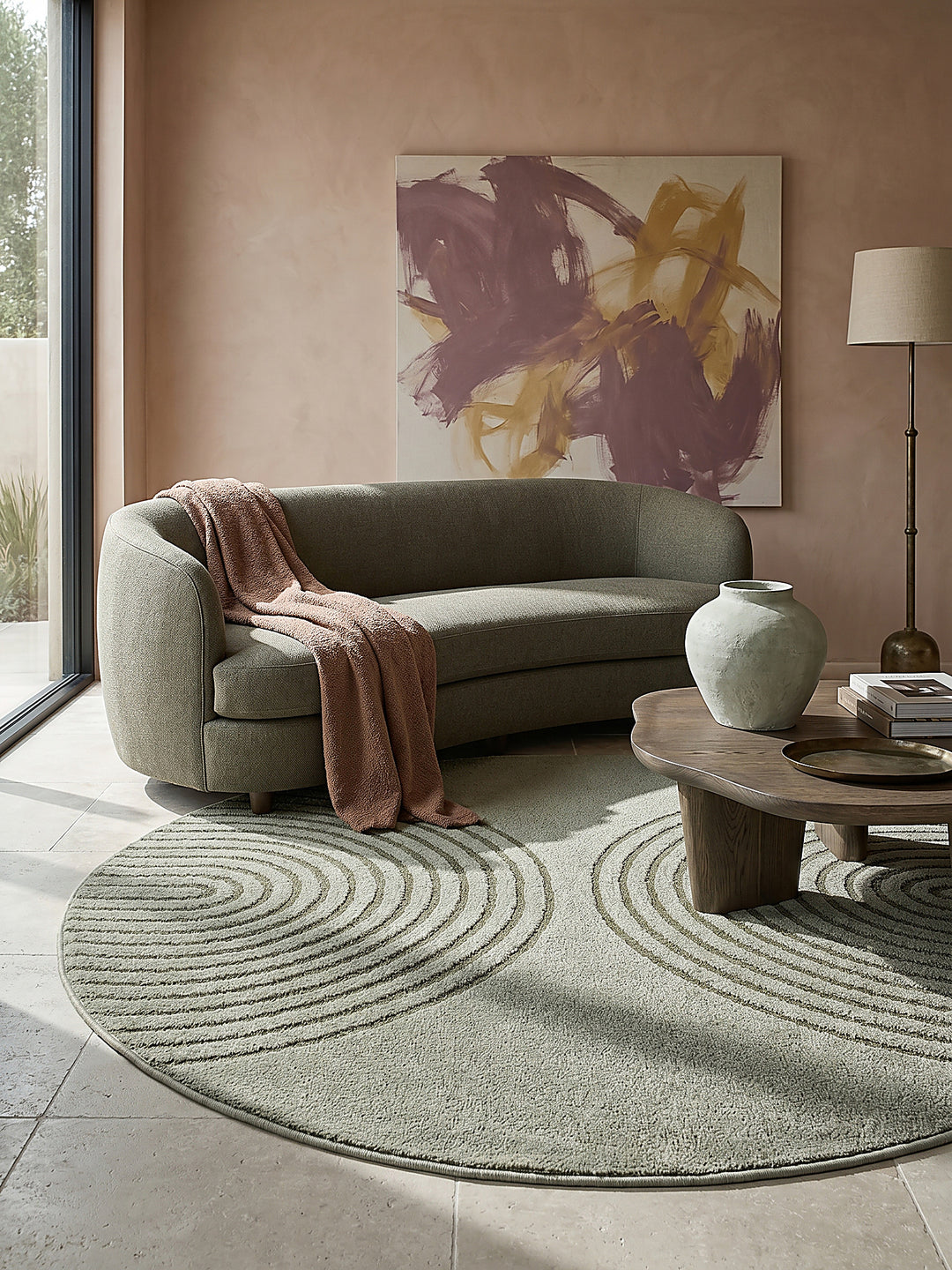 Teppich Grün rund Editorial Styling_