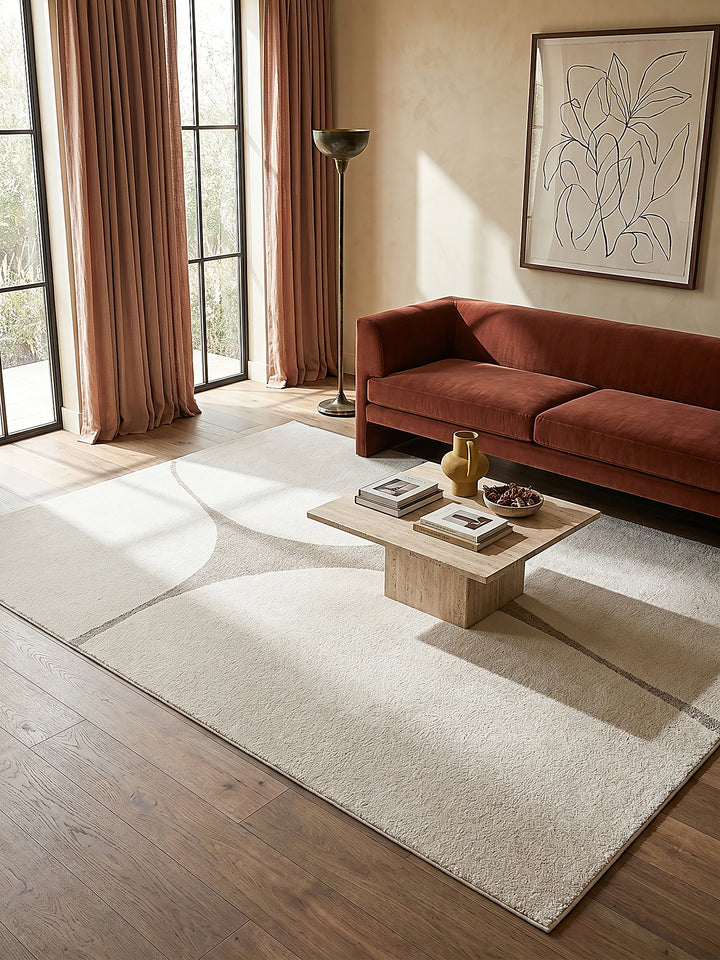 Teppich Creme rechteckig Editorial Styling_