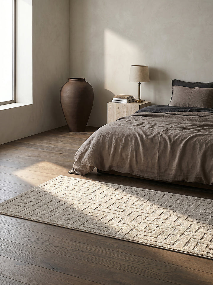 Teppich Beige Läufer gemütliche Wohnszene_