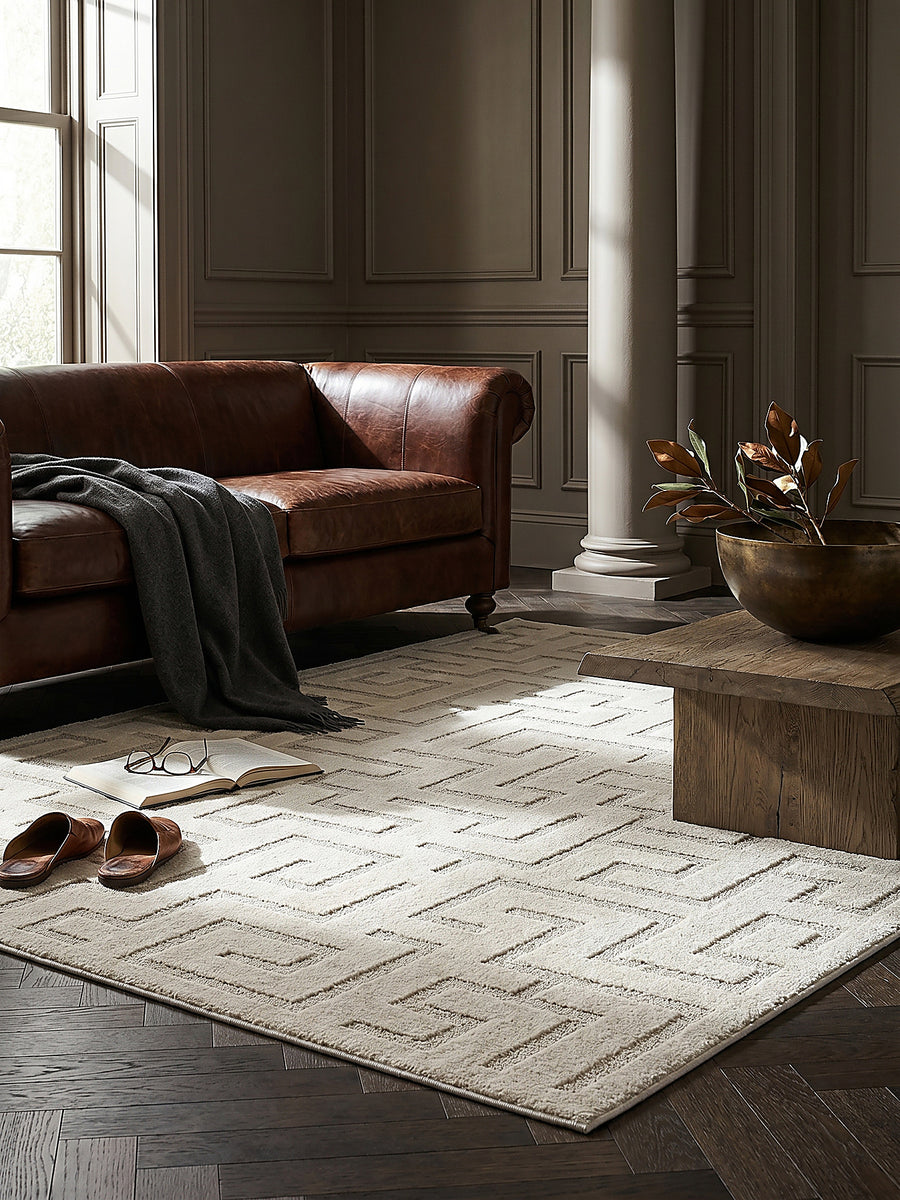 Teppich Creme Textur Nahaufnahme_