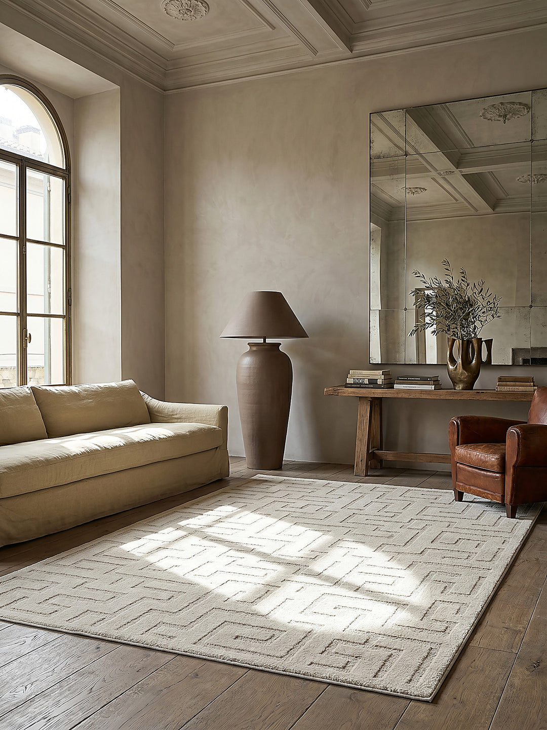 Teppich Creme rechteckig Editorial Styling_