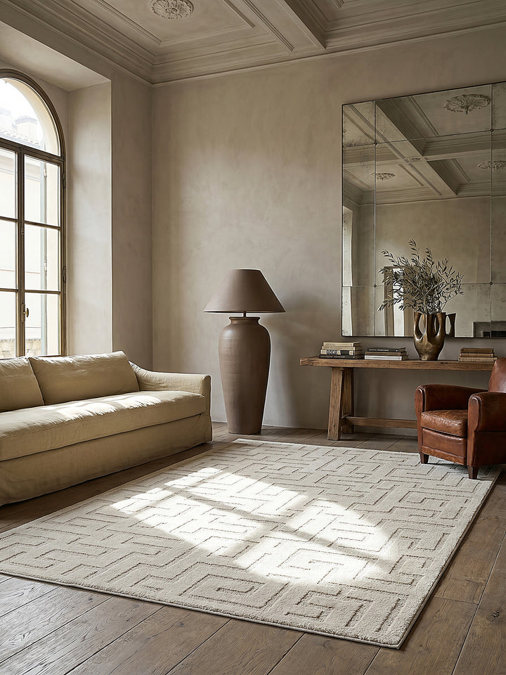 Teppich Creme rechteckig Editorial Styling_